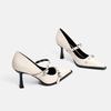 Fashion Women's Low-top Shoes 2025 Spring and Summer Fashion One-line Buckle Design Pointed Toe Sexy Style Shallow Mouth High Heels