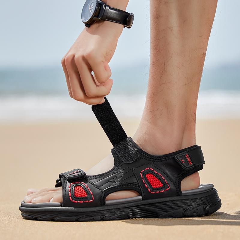 38-46 Summer Men's Leather Outdoor  Sport Sandals  Casual Non-Slip Beach Sandals