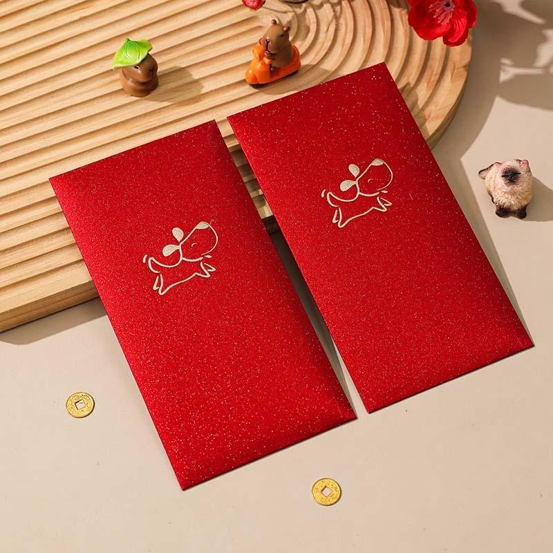 6Pcs Happy Birthday Red Envelope Hot Stamping Creative Red Pocket Red Pocket For Lucky Money Birthday Wedding Red Gift Envelopes