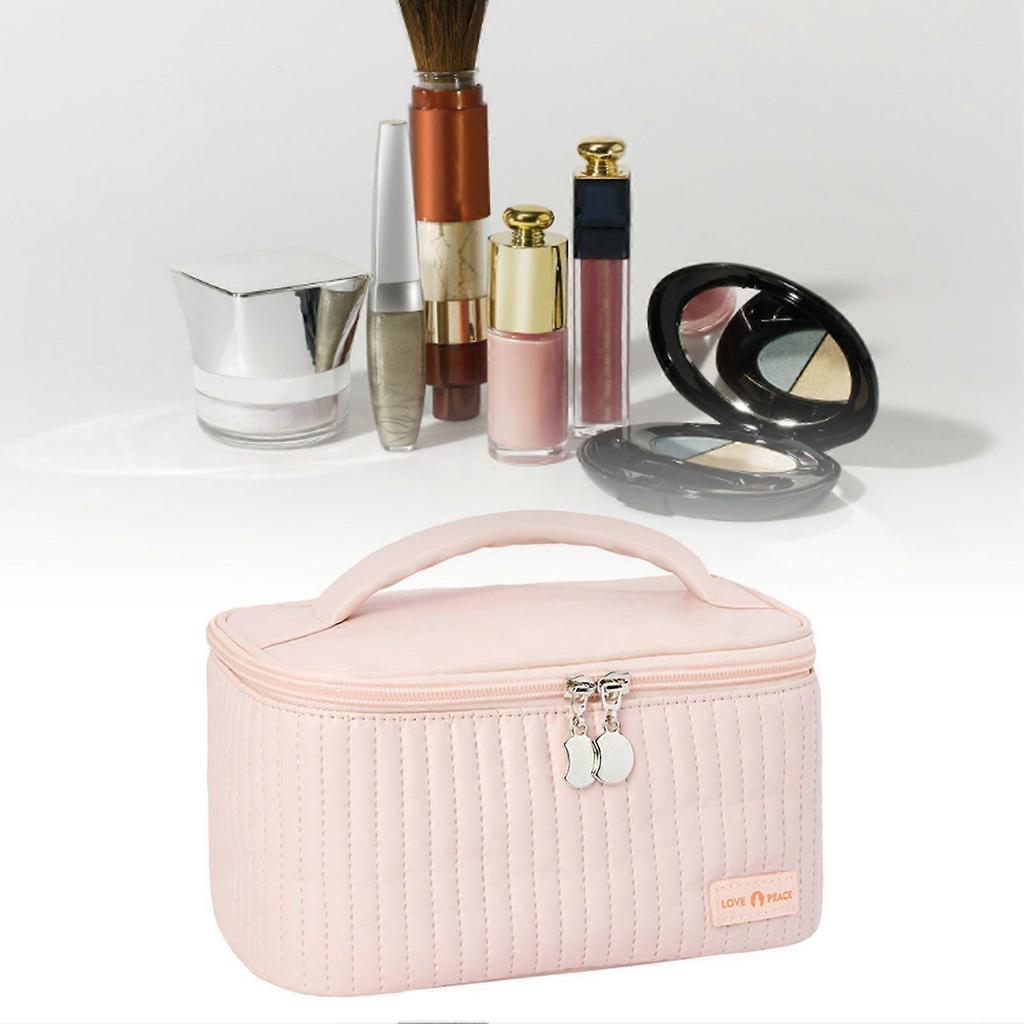 Open Lid Cake Shape Make Up Bag Cosmetic Storage Bag Soft Color Portable Makeup Bag Travel Makeup Bag Pink