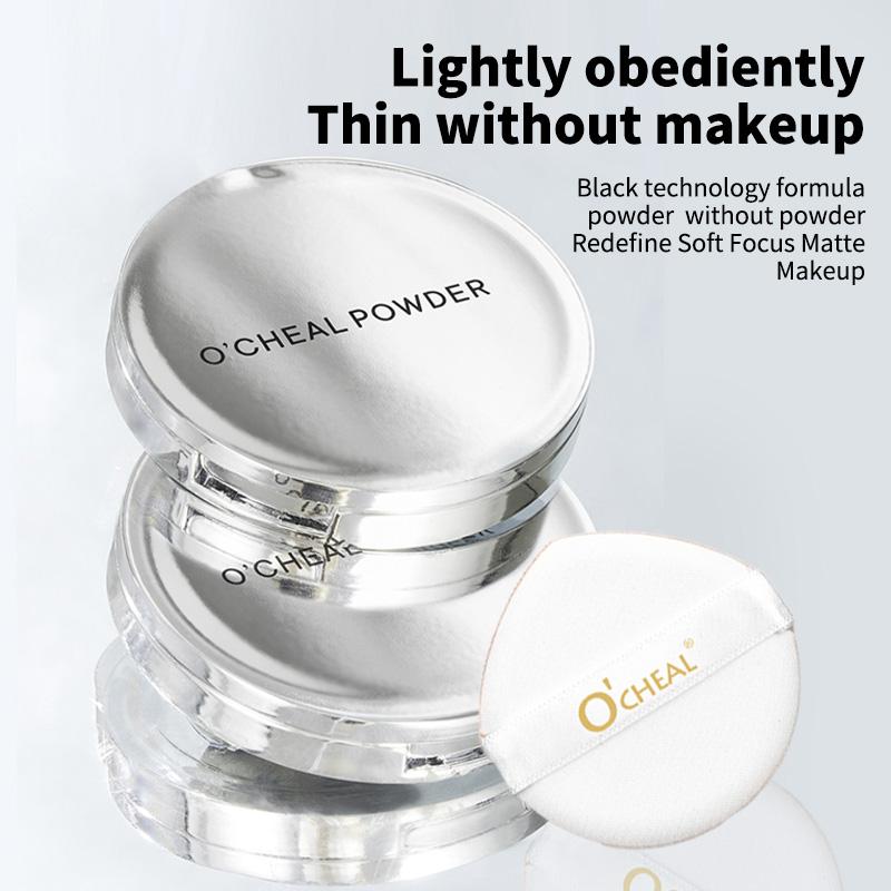 Ocheal Mattes Gesichtspuder Öl-Kontrolle 24 Stunden Langanhaltend Wasserdicht Gesicht Make-up Kosmetik Fixierpuder Kompaktpuder Mit Puderquaste
