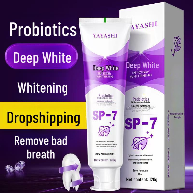 YAYASHI Deep White SP7 Whitening Toothpaste with Probiotics for Fresh Breath and Deep Whitening