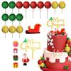 Glitter Christmas Cake Decor Santa Claus Cake Topper Red Green Cake Decor for Christmas Baby Shower Birthday Party Supplies