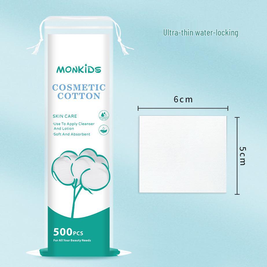 Quadratische Dünne Wattepads 500 Stück - Umweltfreundliche Make-up-Entferner-Pads mit englischer Verpackung