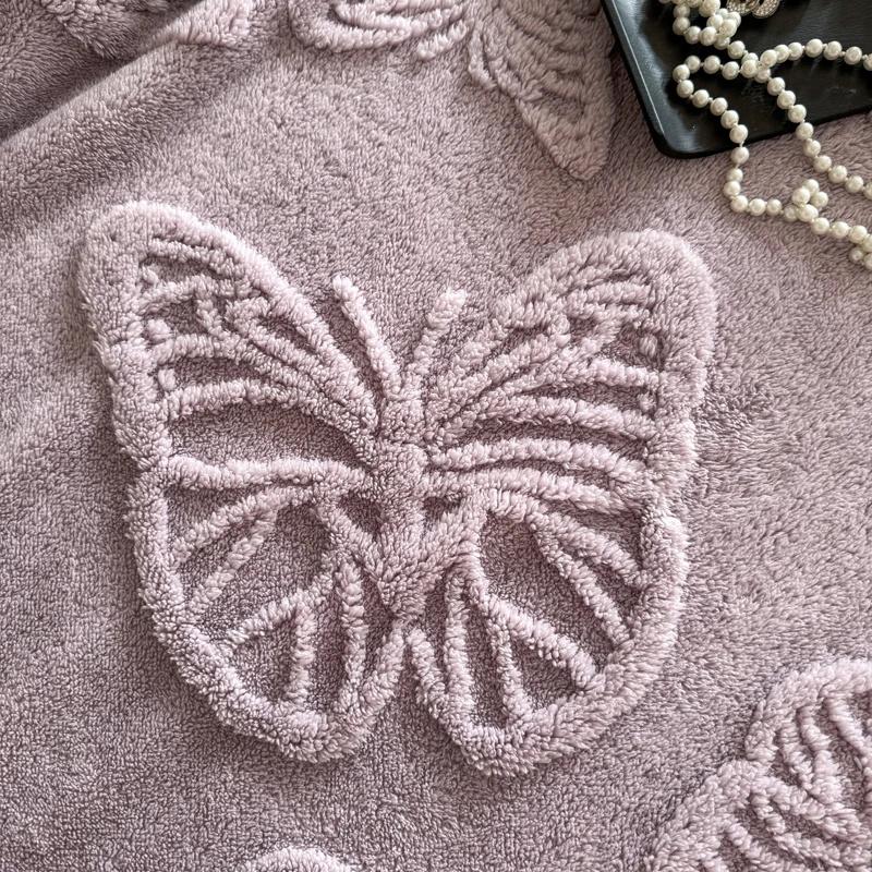 Luxurious Chiffon Butterfly Jacquard Throw Blanket Velvet Nap Blanket Office Shawl Comfortable Blanket Warm Sofa Blankets for Bed Quilt