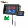 DC4-30V 100cm Digitales DC Doppelanzeige Voltmeter Thermometer Temperatursensor Detektor Mit NTC 10K 3950 Sonde