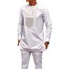 S-4XL Men Dashiki Long Clothes Shirt Trouser Set Mens 2 Pieces Outfit Suit Traditional Male Clothes T-shirt Pant Suits for Men