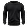 Men S Round Neck Waffle Knit Long Sleeve T Shirt Casual Basic Top