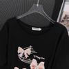Women's Plus Size Loose Mid-Length Round Neck Short-Sleeve T-Shirt (Sizes 200/300/350 Jin)