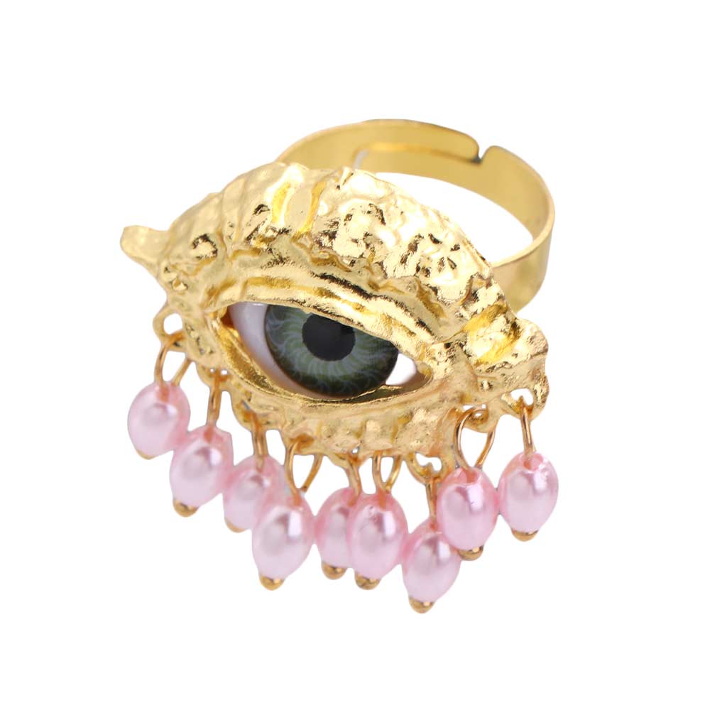 Vintage Devil's Eye Ring Tassels Opening Finger Ring Jewelry Glaze Ring  Party Favors
