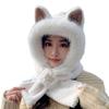 Korean Style Autumn Winter Solid Color Cat Ear Plush Hat Girls Fashion Warm Outdoor Travel Anti-freeze for Women Fashion Gifts