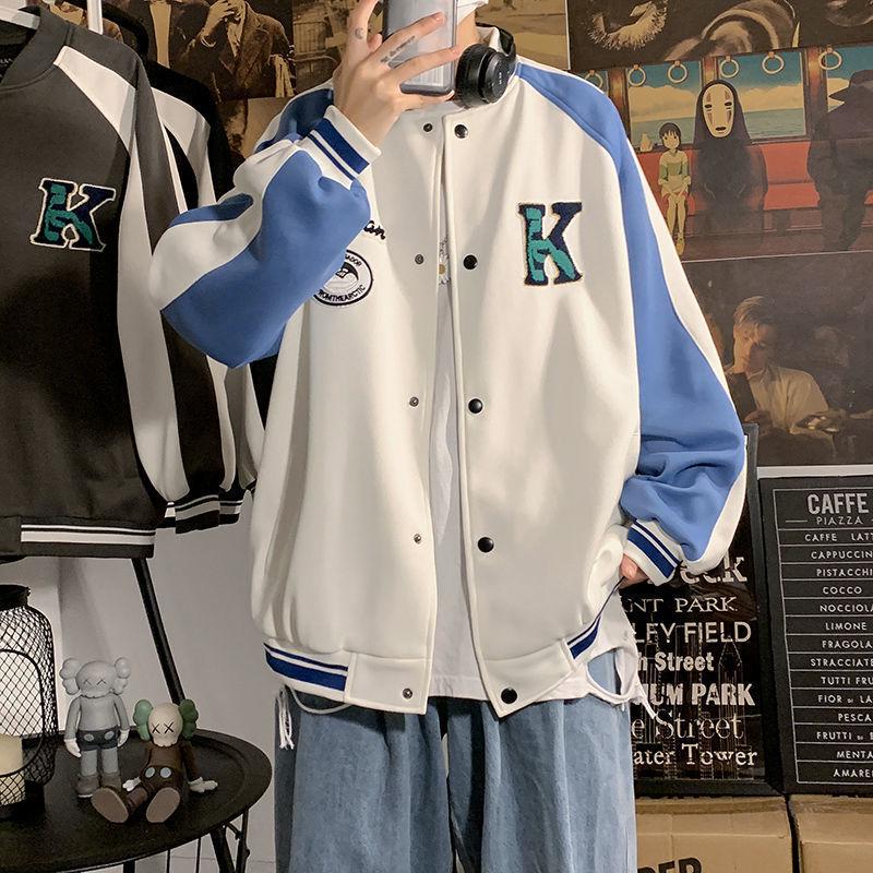 Pánská baseballová bunda v japonském stylu pro jaro 2021 - korejský volný střih pro studenty a páry