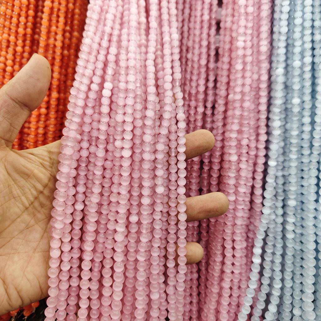 6mm Katzenaugenstein Runde lose Perlen für DIY Schmuckzubehör und Bastelarbeiten