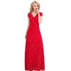 Plus Size V-neck Lace Evening Gown for Women