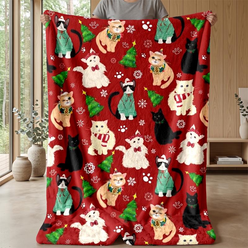 Fantasy Winged Cats Theme blanket Lightweight Warm Flannel Blanket Decorative Throw Blanket for Home Decoration