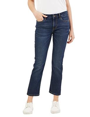 INKD Women's Straight Jeans (INKSS23WJN-013_Denim Divine_34), Mid Rise