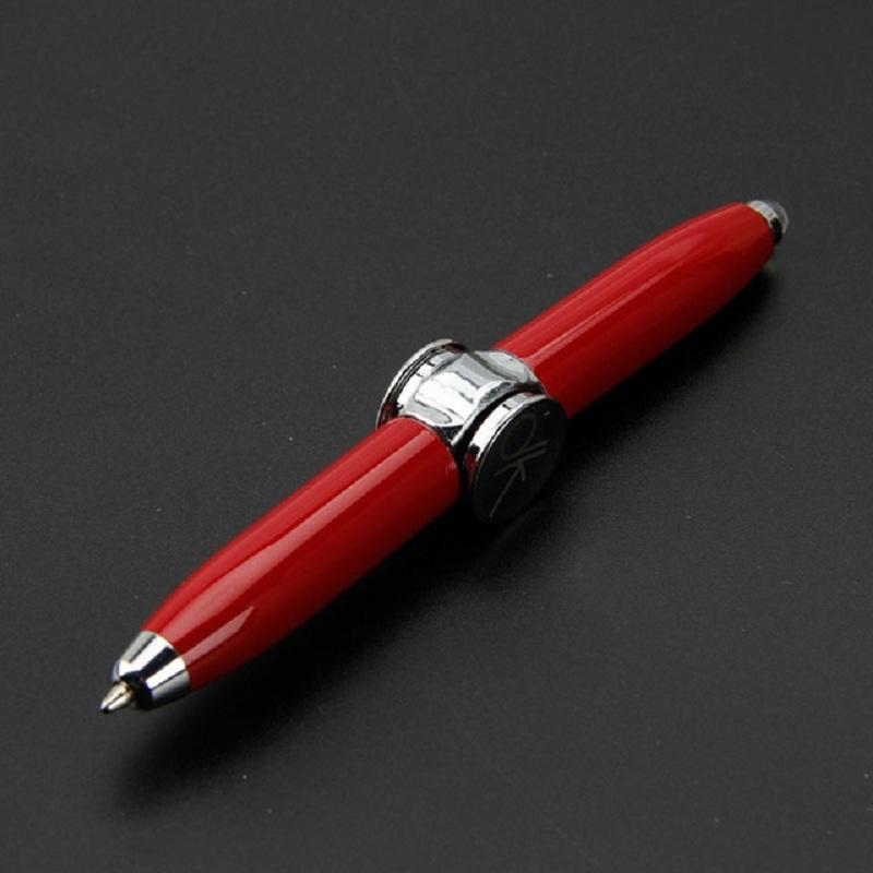 LED Fingertip Spinning Pen - Fidget Anxiety Decompression Gyro Metal Ballpoint Writing Pen For Kids Adults School