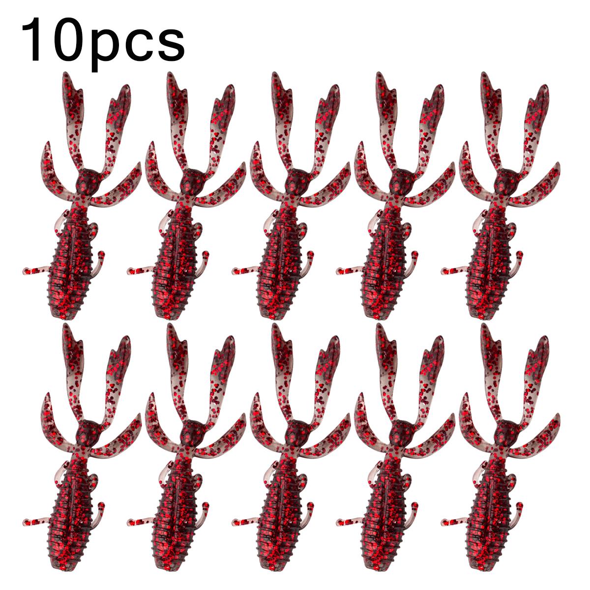 

10 шт. Плавающая приманка-рачок 6-7,2 см/1,7-2,5 г - TPE, ползающее действие, мягкая приманка для ловли окуня/щуки, конструкция со слотом для крючка без зацепов 6cm-1.7g