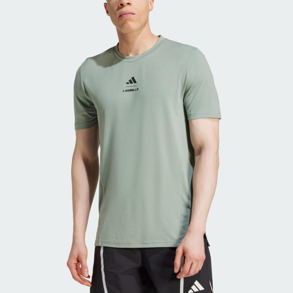 Adidas Les Mills Comfortable Breathable Soft Short Sleeve T-Shirt Men Tops Green JW1741