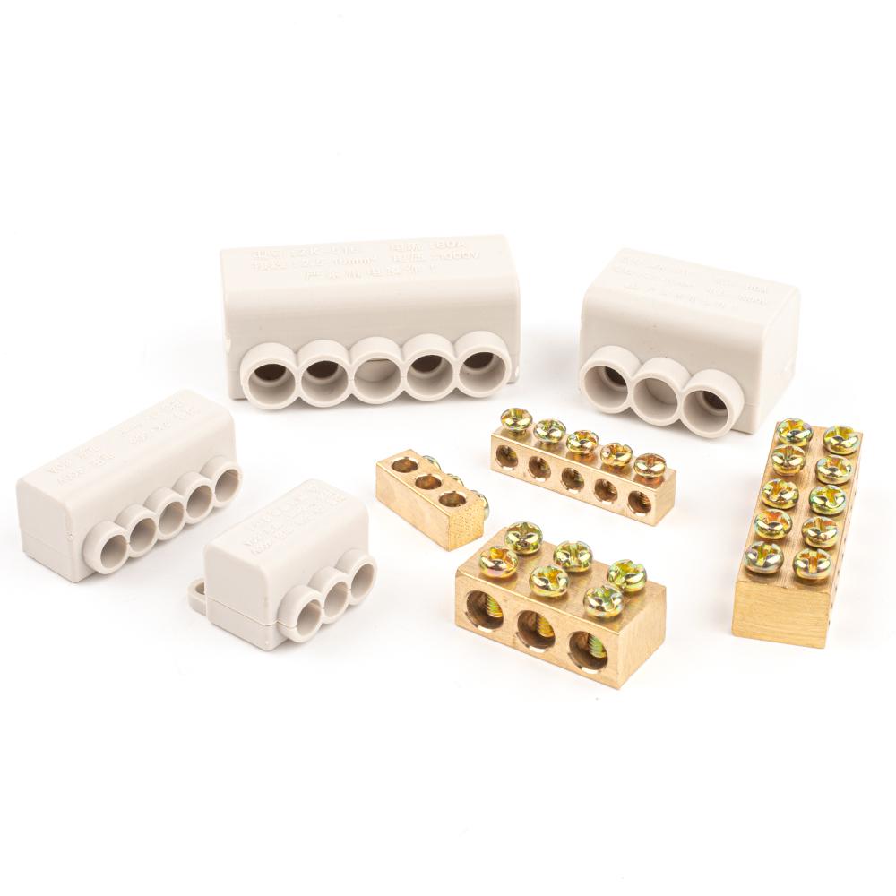 1 stk Høyeffekt Ledningskontakt Skrue Koblingsklemme 1 inn flere ut Kabelskjøting 60A/400V 1-6mm2  80A/1000V 2.5-16mm2