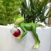 Frog Ornament Resin Decorative Cartoon Animal Hand-Painted Sitting Lying Down Standing Frog Figurines Garden Home Decor