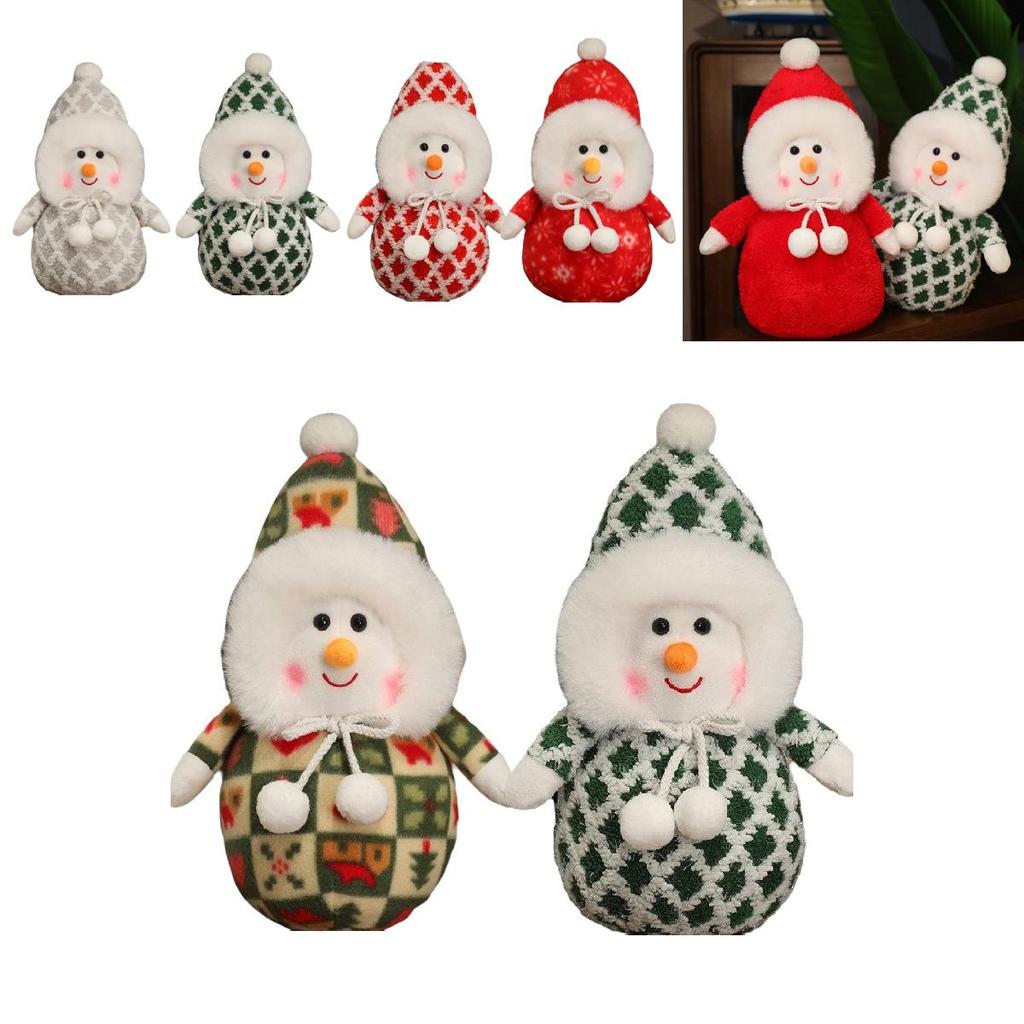 Adorable Plush Christmas Snowman Decoration Cute Stuffed Toy For Kids And Girlfriends