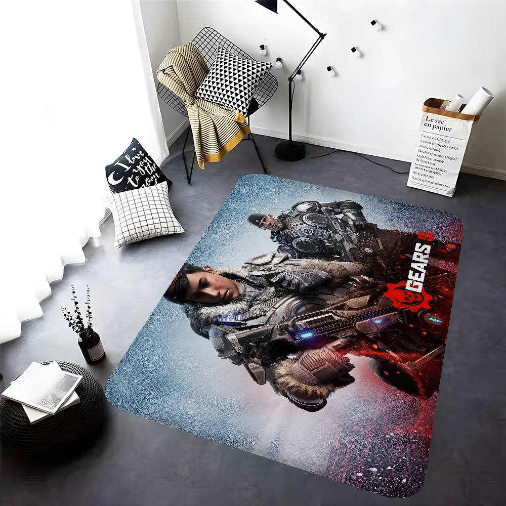 Tappetino da Bagno Videogioco G-Gears Of W-War Decorazione Stanza Bambini Camera da Letto Balcone Tappetino Antiscivolo Soggiorno Area Comodino Tappeti