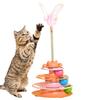 Cat Ball Track Kitten Boredom Relief Turntable Cat Tower Toy Tower Turntable Roller Balls Toys With Rotating Ball Tunnel Track
