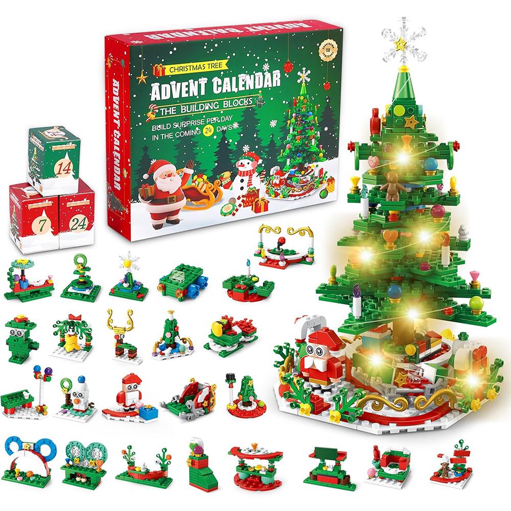 Kerst 24 Aftel Verrassing Kinderen Blind Box Klein Cadeau Bouwsteen Set Speelgoed Bureau Ornament Cadeau