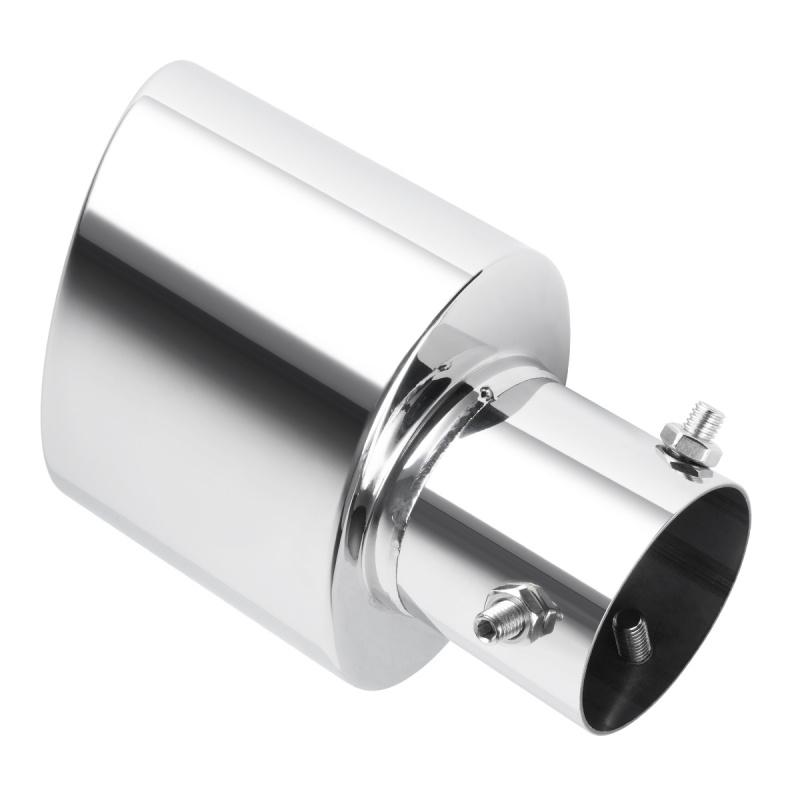 1PCS 2.5" Inlet Car Auto Exhaust Muffler Tip Pipe Stainless Steel Chrome Trim Rear Tail Throat For Most Cars