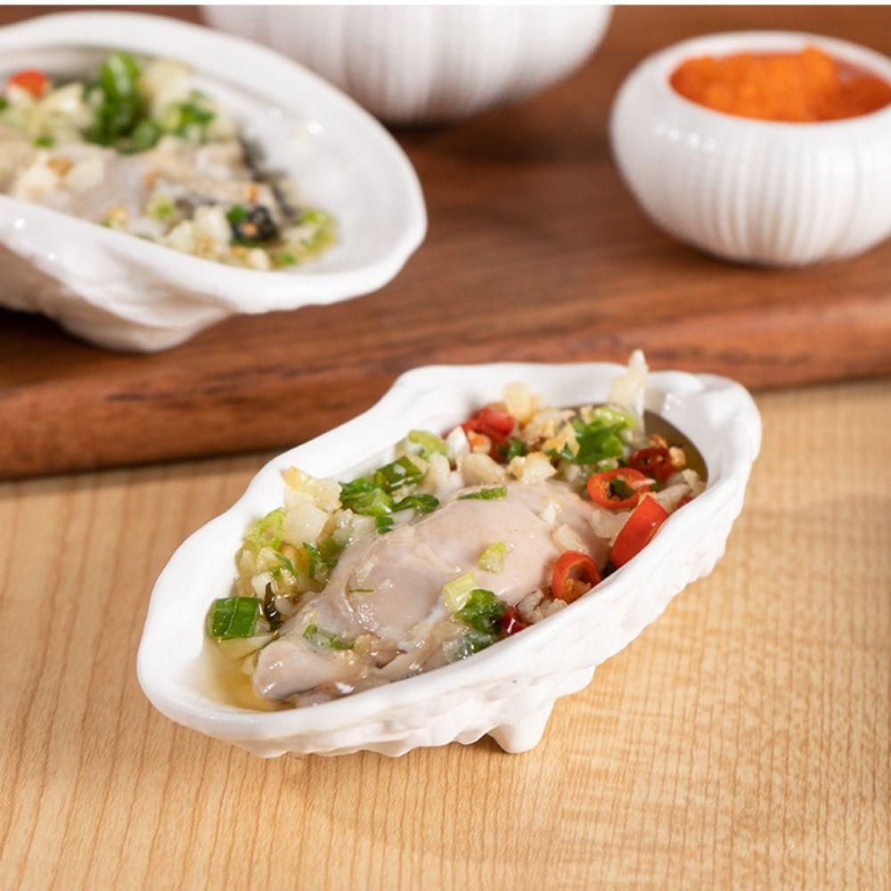 Ceramic Oyster Plate Irregular Storage Dish Kitchen Organizer Sushi Sashimi Plate Dim Sum