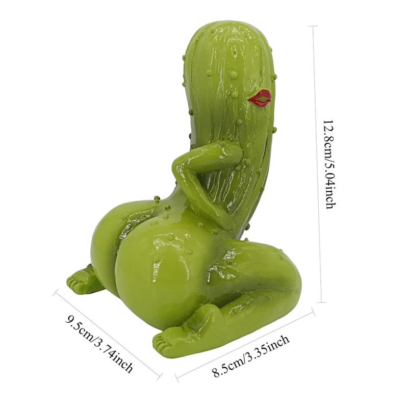 Pickled Cucumber Crafts Ornament With Funny Pose Resin Home Table Decor Funny Pickled Cucumber Figurine Gag Gifts For Friends