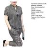 Women's Plaid 2 Piece Outfits Sleeve Top And Button Short Cropped Skinny Pants Matching Set Summer