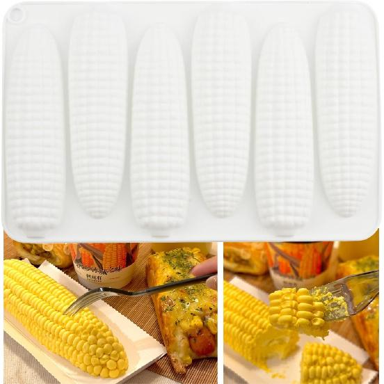 6 Cavity Corn Silicone Candy Molds For Candy Chocolate Cake Baking