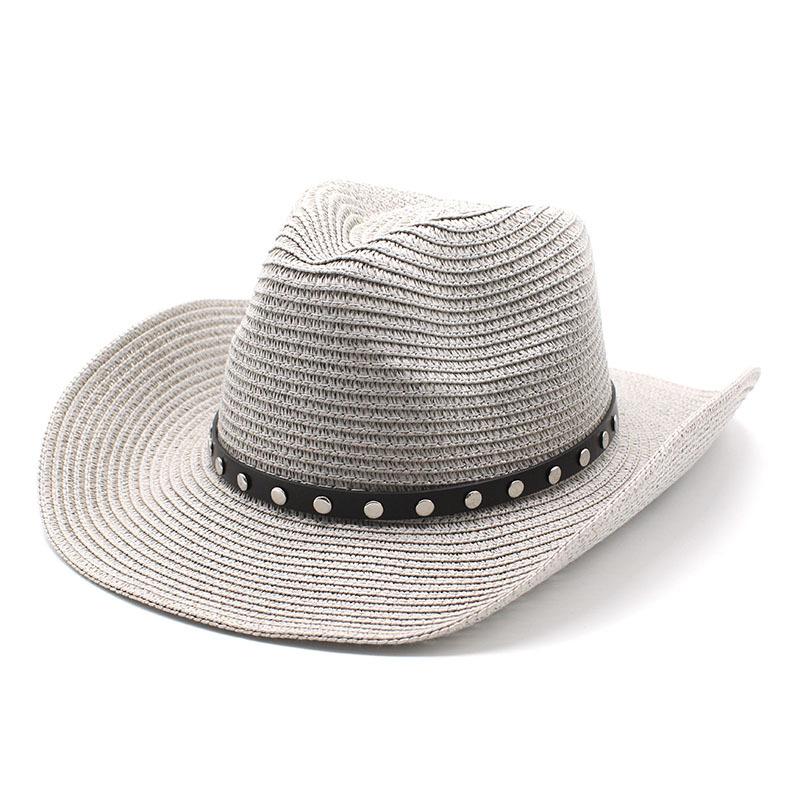 Cowboy Hat Men'S Summer Sun Hat Sun Hat Uv Protection Straw Hat Summer Beach Hat