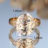 Charm Female Rainbow Zircon Stone Oval Engagement Ring Vintage Yellow Gold Color Wedding Jewelry For Women