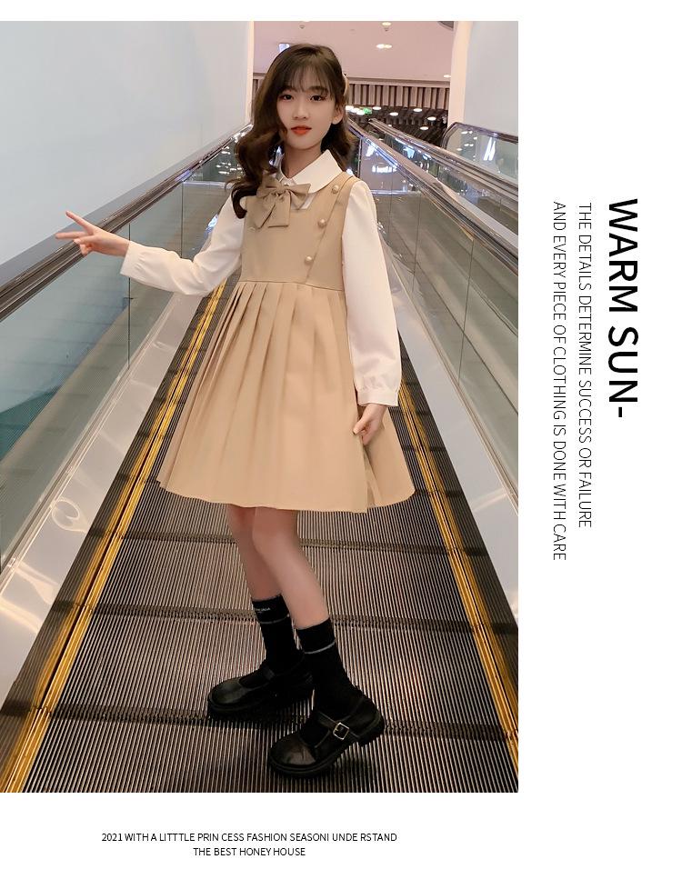 Spring 2026 Academy Style Vest Dress for Medium and Large Children