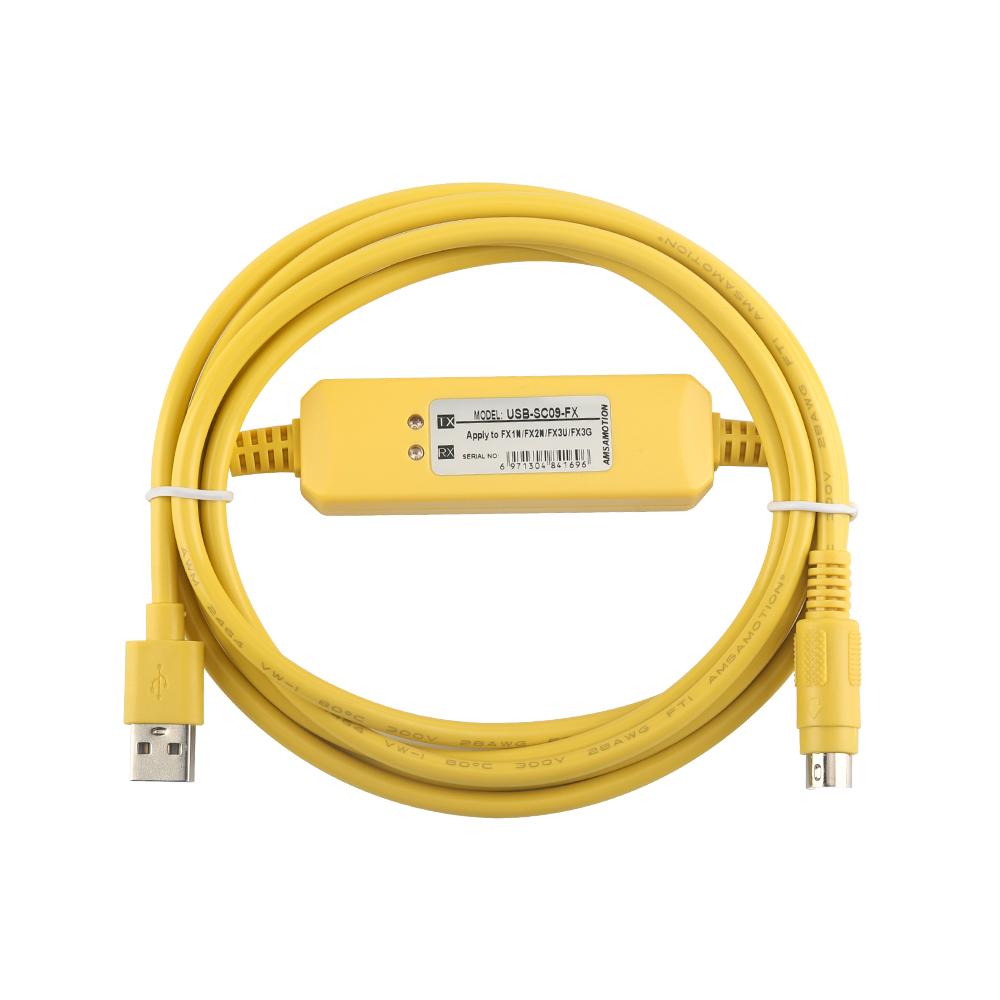 USB-SC09-FX Programming Cable For Mitsubishi MELSEC FX Series PLC USB To RS422 Adapter Data Download Line