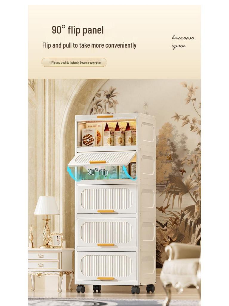 Multi-Layer Plastic Storage Cabinet for Children's Clothes, Snacks, Toys, Bedroom, Wardrobe, and Medicine.