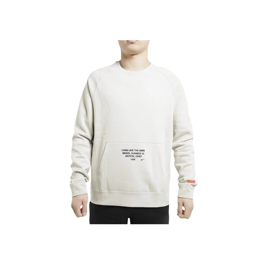Nike As LeBron M Nk Ls Crew Letter Print Round Neck Pullover Long Sleeve Sweatshirt Men sweatshirt Beige BV3633-072