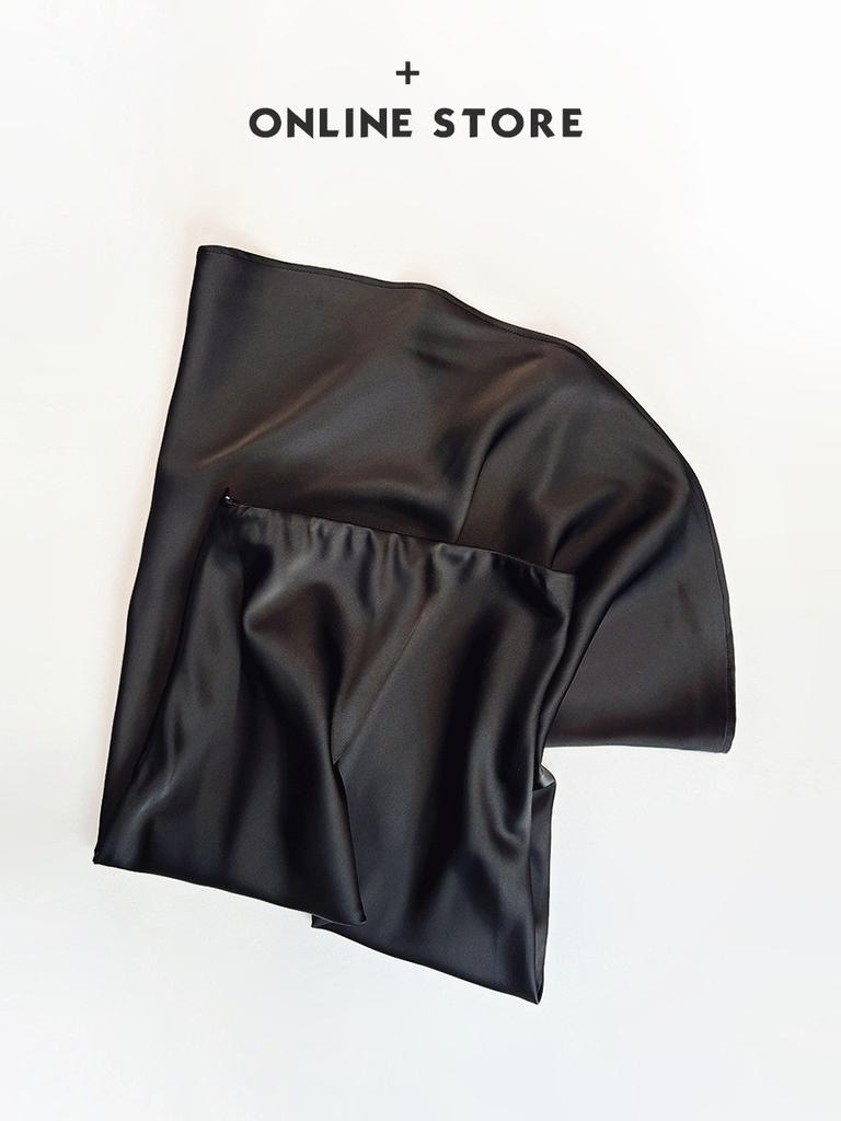 High-waisted, Slimming, Mid-length Satin and Acetate Smooth Skirt, Spring and Summer New Style Body-hugging Fishtail A-line Long Dress