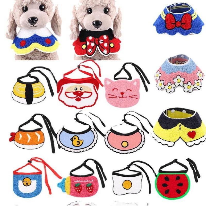 Cute Pet Cat Saliva Wipes Dog Christmas and New Year Festival Cat Scarves Garfield Cat and Dog