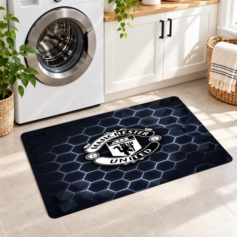 Flannel Kitchen Mat Manchester United FC Soft Area Rug Non Slip Floor Carpet Home Decoration