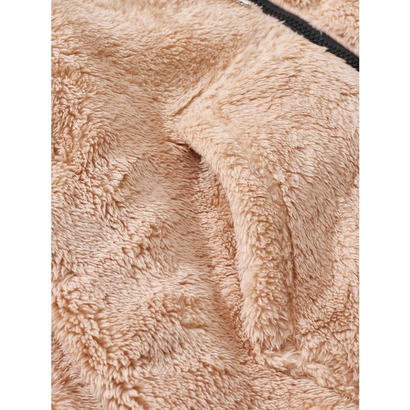 Men's American Style Double Sided Fleece Hooded Jacket, Thick Warm Full Zip Cardigan, Loose Fit Casual Coat for Spring Autumn