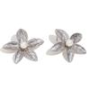 MamacitaSlay Elegant Titanium Flower Imitation Pearl Stitche earrings women Party stainless steel jewelry gift women