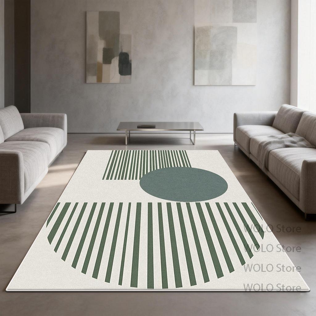 Modern Green Rugs Geometric Living Room Decoration Luxury Bedroom Customizable Carpet Washable Antiskid Study Floor Mat Lounge