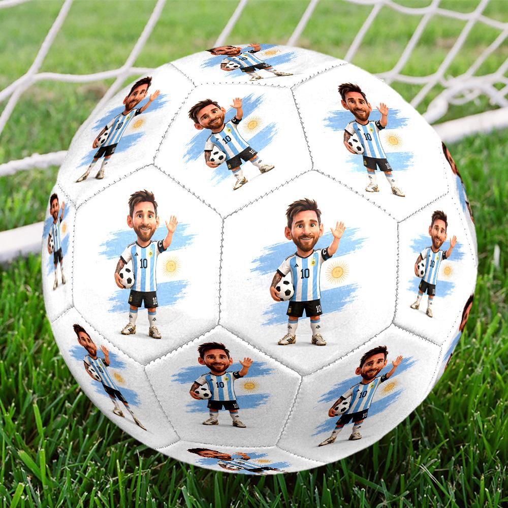 Colorful Messi Logo Design Size 5 Soccer Ball Machine Stitched Outdoor Training and Matches Unique Gift for Soccer Lovers
