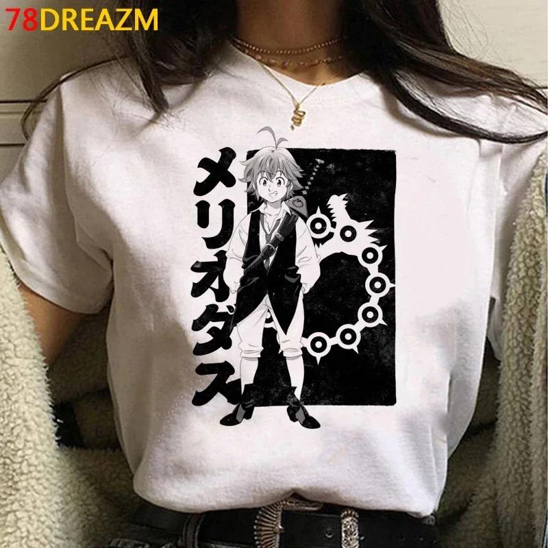 Japanischer Manga Seven Deadly Sins T-ShirtKawaii Cartoon Nanatsu NoTaizai Meliodas Muster T-Shirtsommeroberteilanime T-Shirt