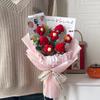Knitted Crochet Flowers Bouquet Mother'S Day Gifts Artificial Graduation Bouquet With Gifts Bag Party Wedding Decor
