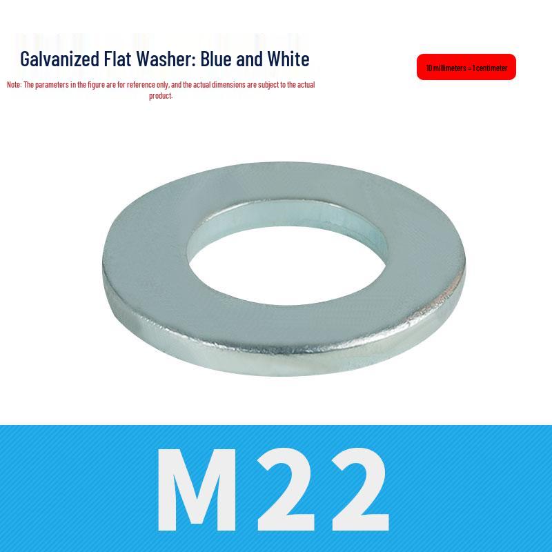 8.8 Grade Blue-White Zinc Galvanized Thickened Flat Metal Washer, M3-M48.